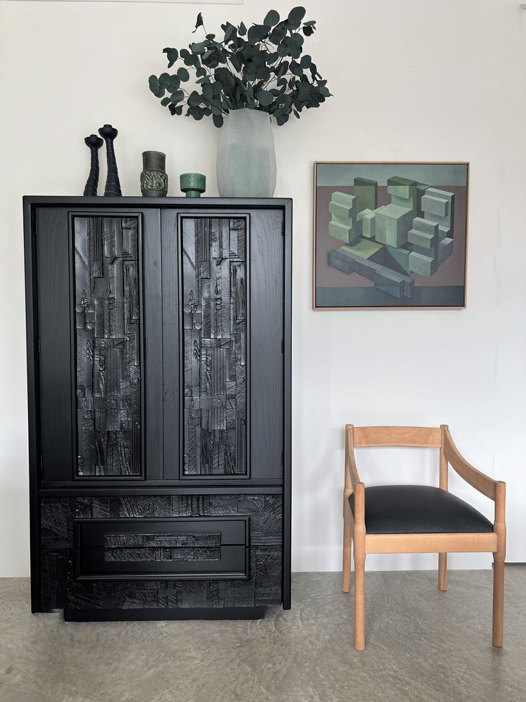 1970's  American Pueblo Brutalist Armoire