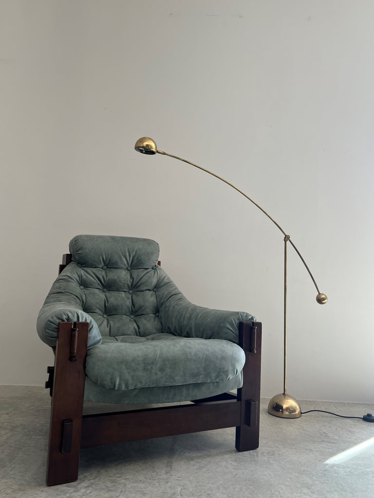 SOLD Vintage Cantilevered Brass Lamp
