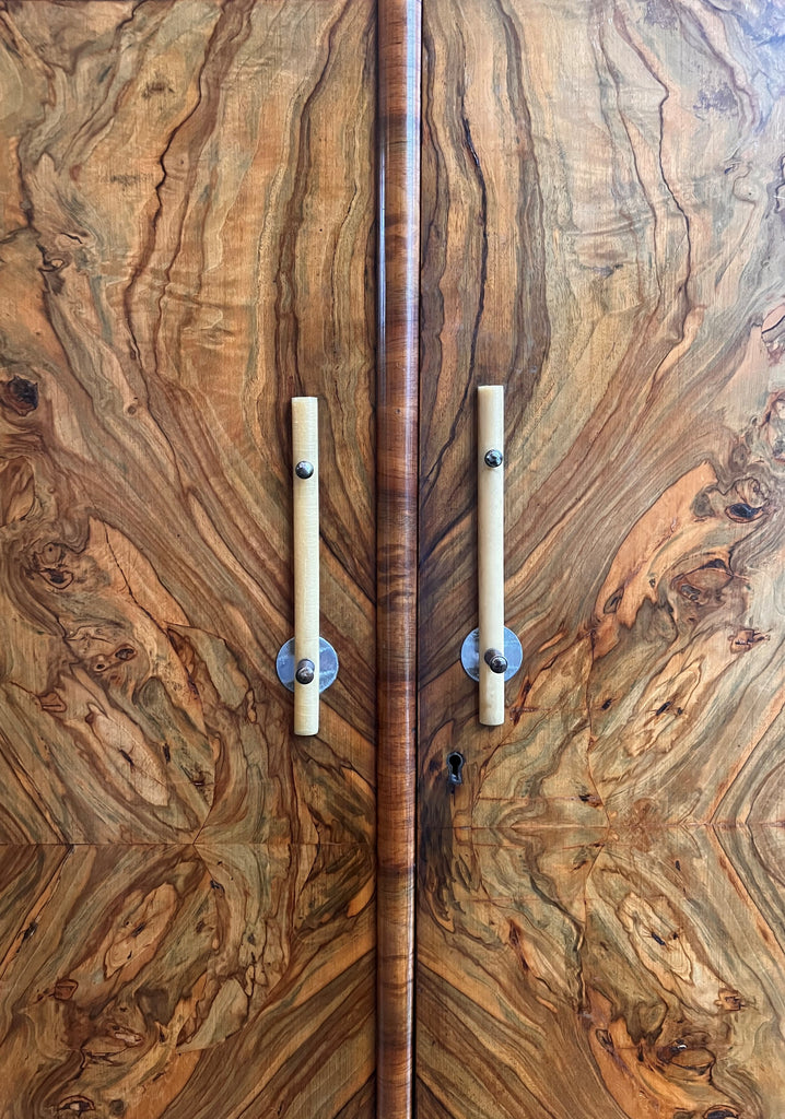 1940's Burlwood Armoire Wardrobe