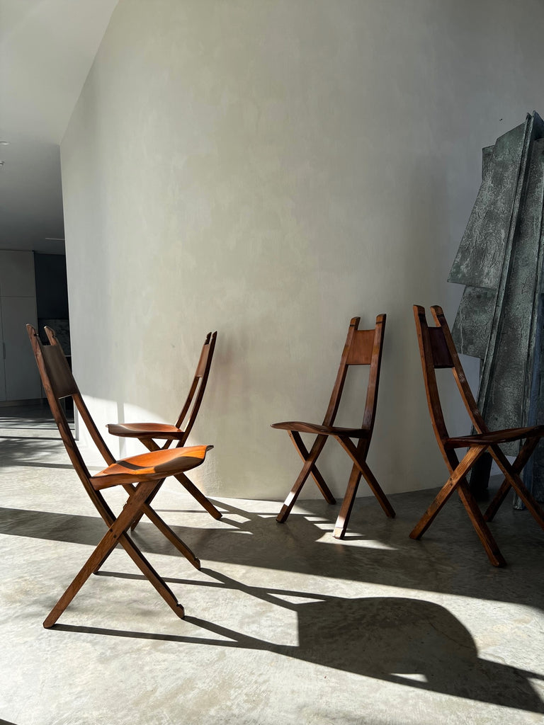 Set of Eight Vintage NZ Kauri Chairs