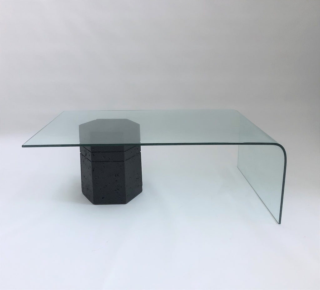 Geo Abstract Cantilevered Glass Table