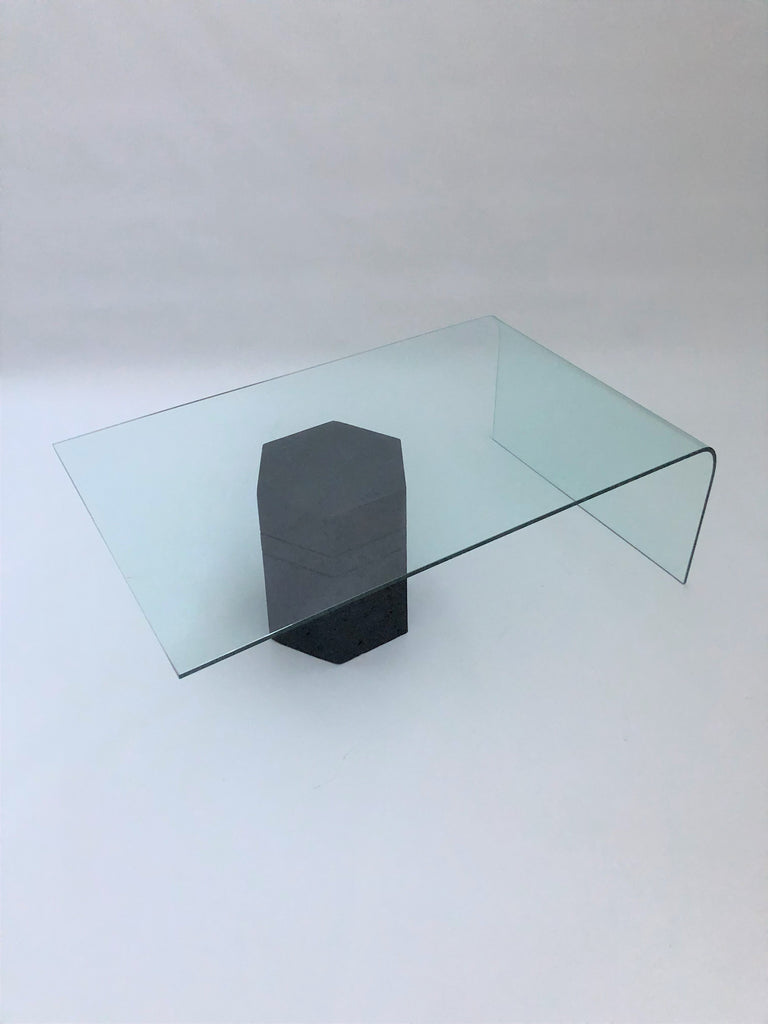 Geo Abstract Cantilevered Glass Table