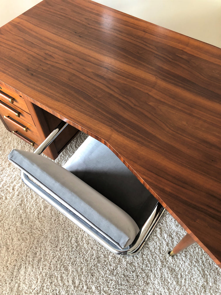 Executive 1960's Boomerang Shaped Desk by Albert Holtzman LA