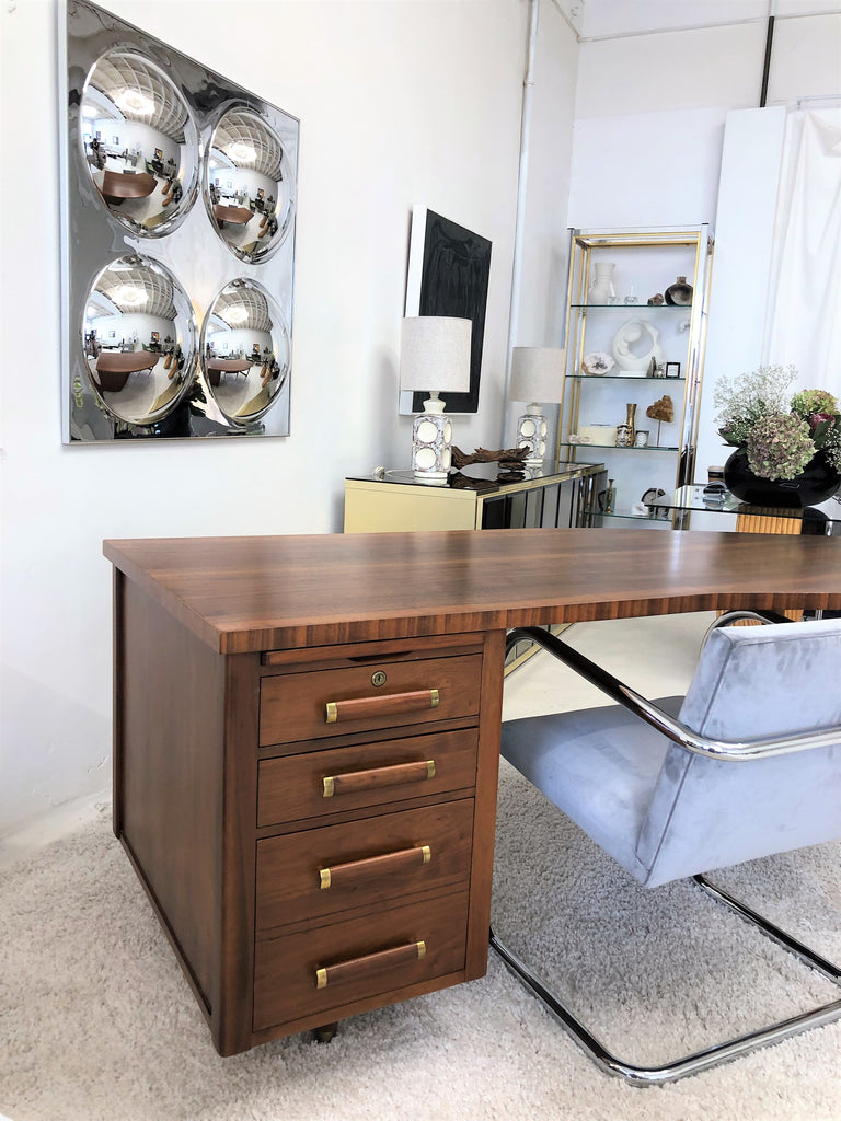 Executive 1960's Boomerang Shaped Desk by Albert Holtzman LA