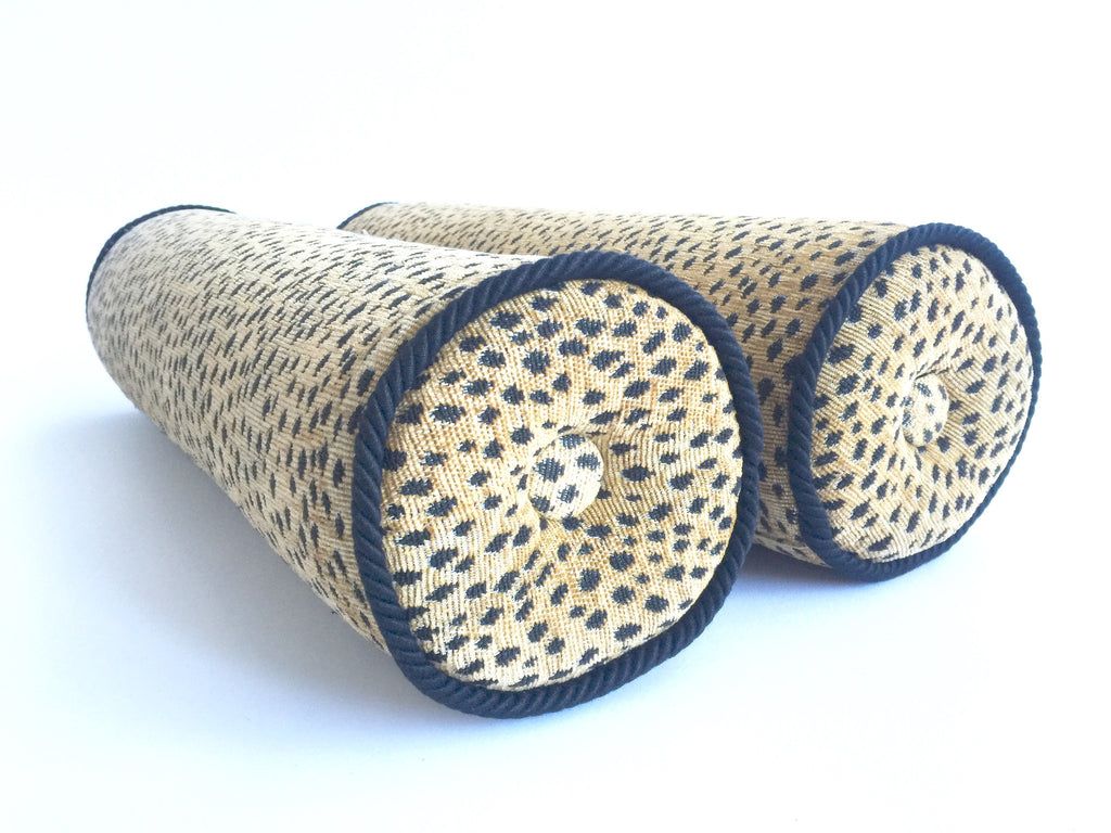 Vintage Leopard Bolster Cushions