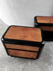 SOLD American 1970's Maple Burlwood Bullnose Nightstands