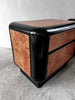 SOLD American 1970's Maple Burlwood Bullnose Nightstands