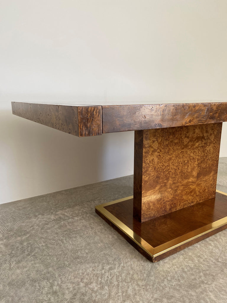 1970's Milo Baughman attr Burlwood Dining Table, USA