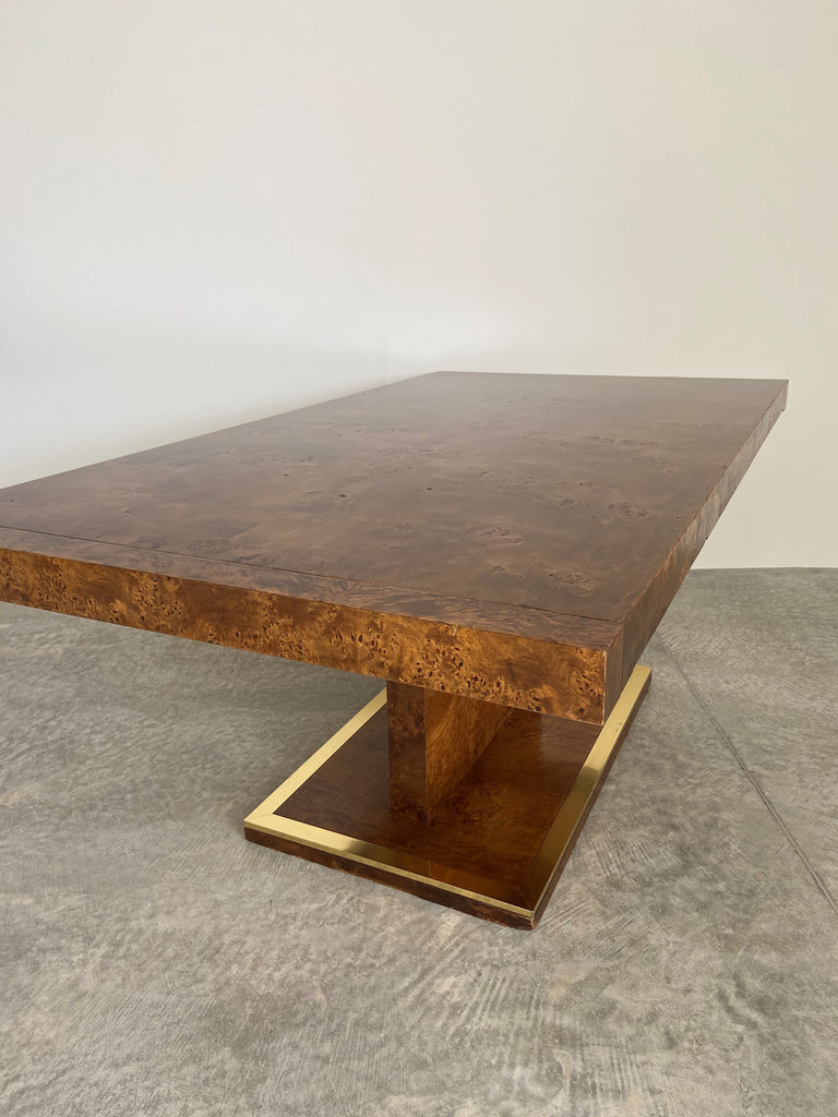 1970's Milo Baughman attr Burlwood Dining Table, USA