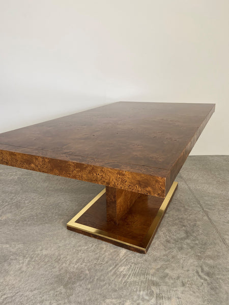 1970's Birds Eye Maple Burlwood Dining Table, USA