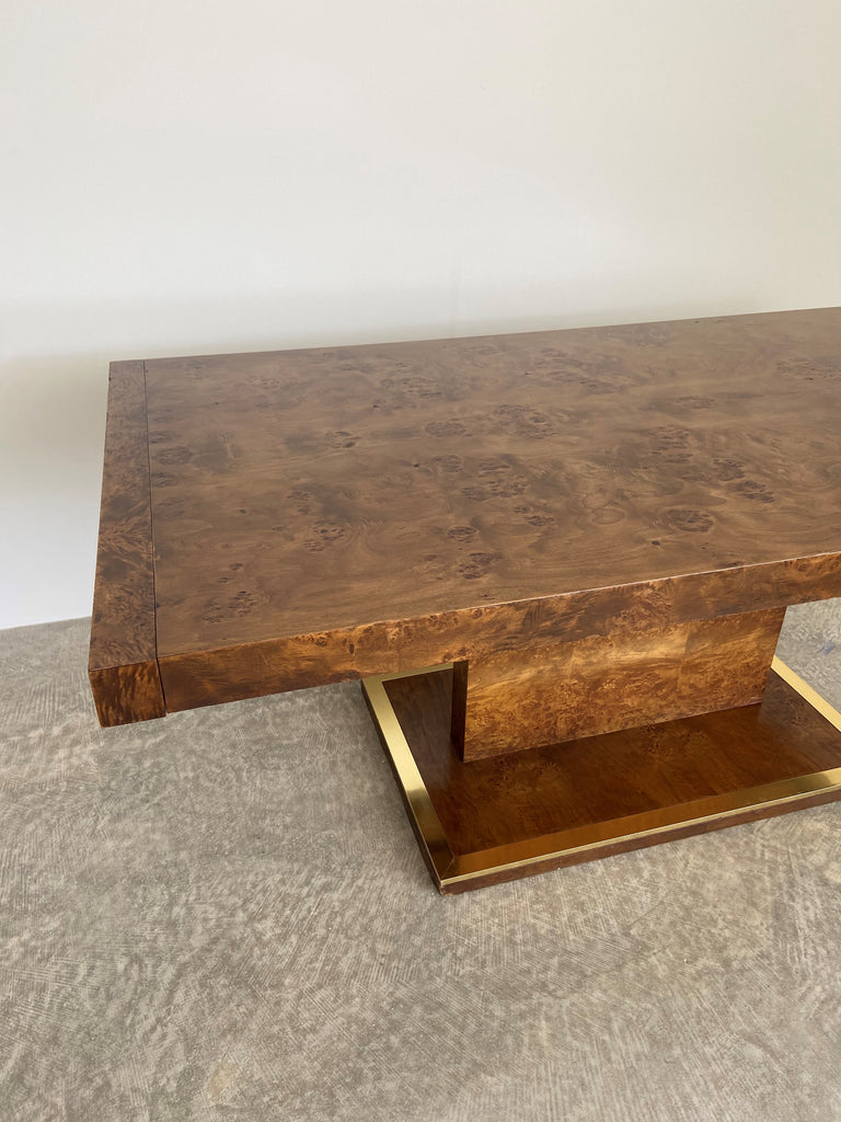1970's Milo Baughman attr Burlwood Dining Table, USA
