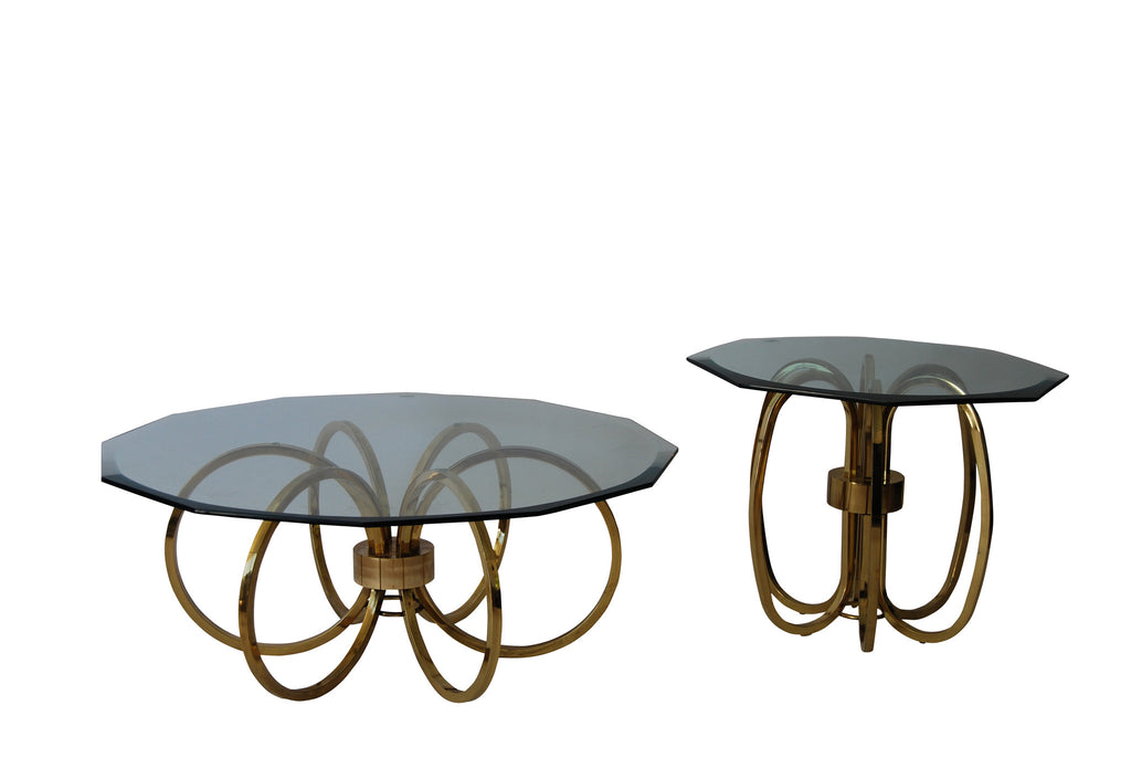 Vintage 1970's Glam Brass Coffee Table