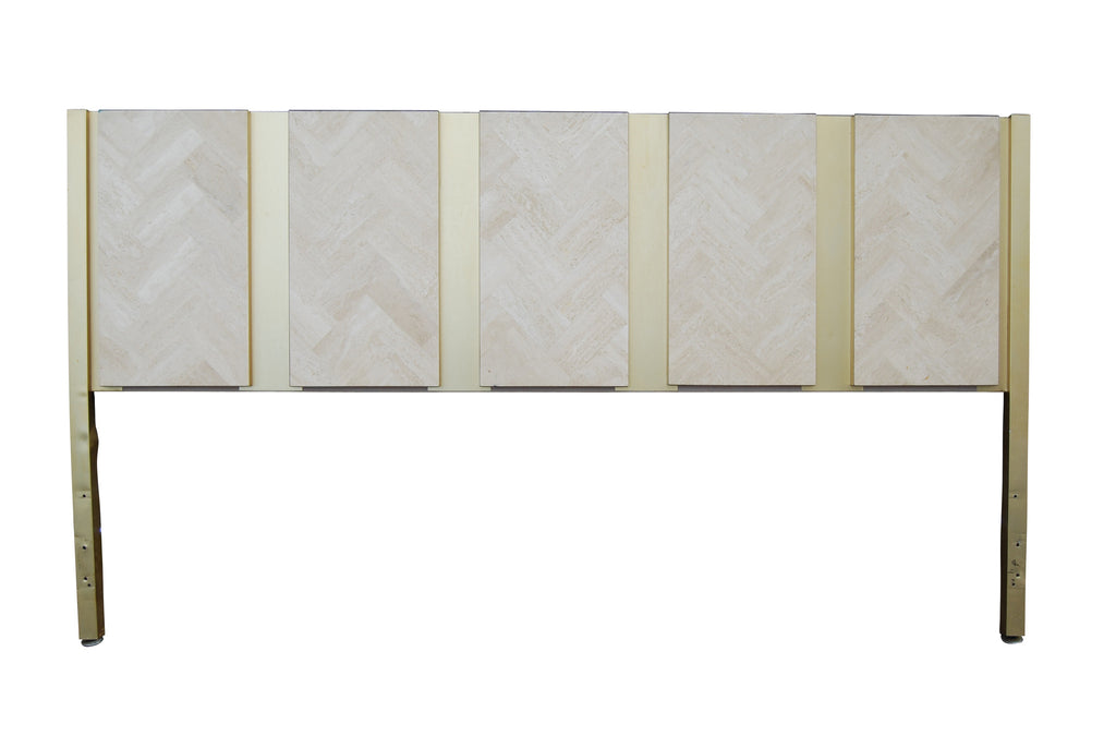 Ello Vintage Brass & Travertine Headboard
