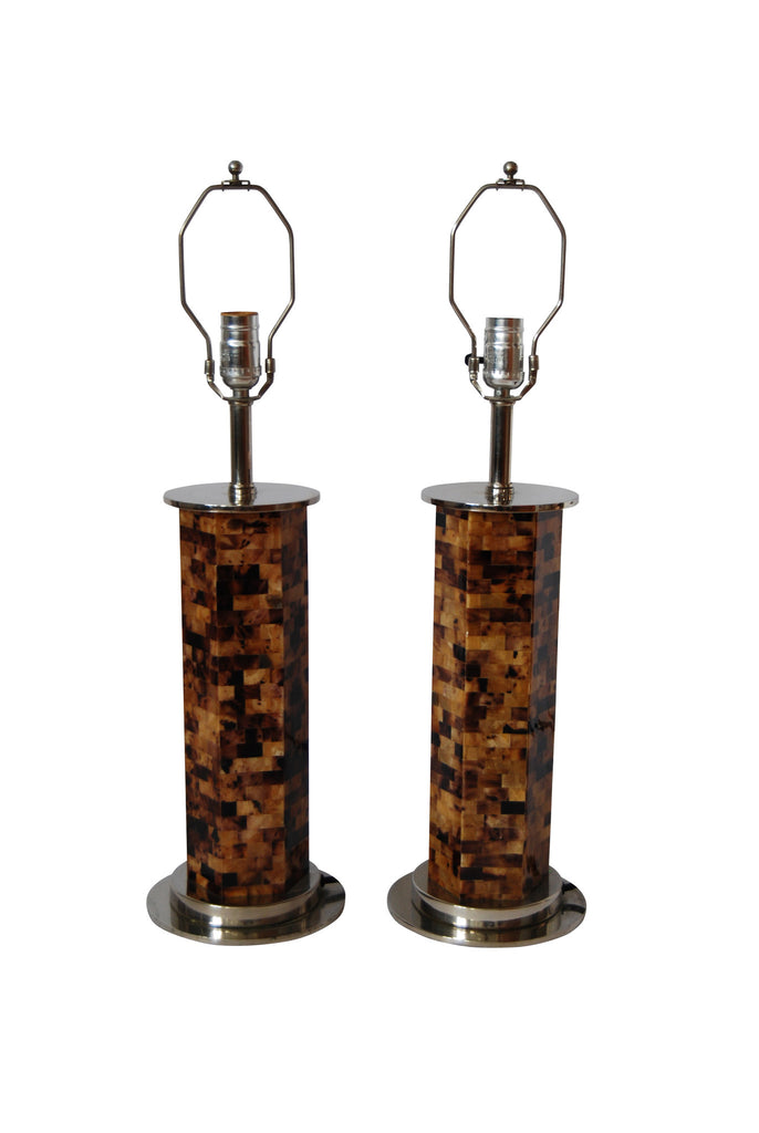 Pair of Tesselated Horn Shell Lamps