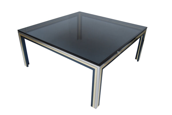 Willy Rizzo Attr Smokey Glass Cocktail table