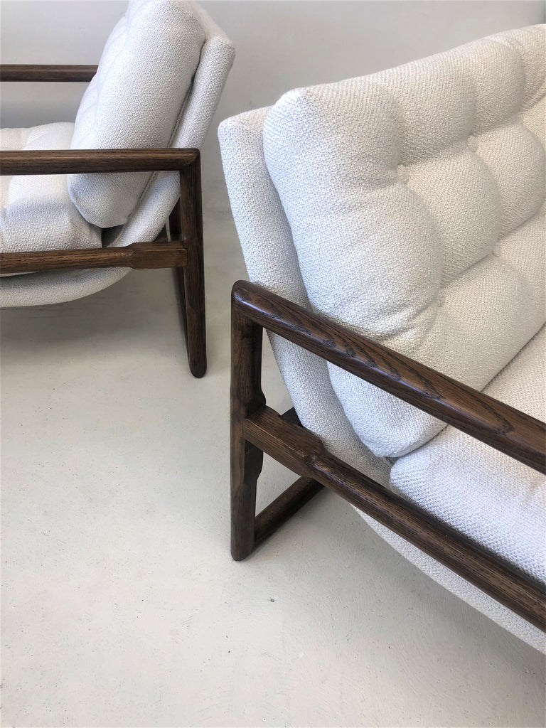 SOLD 1970's Milo Baughman Scoop Arm Chairs
