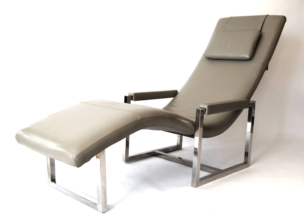 Vintage Henerdon Leather Chaise Lounger 1975