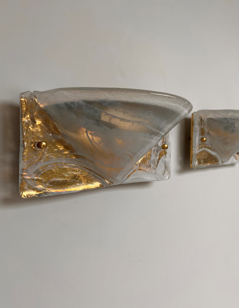 Pair of Murano Glass Wall Sconces 1970s