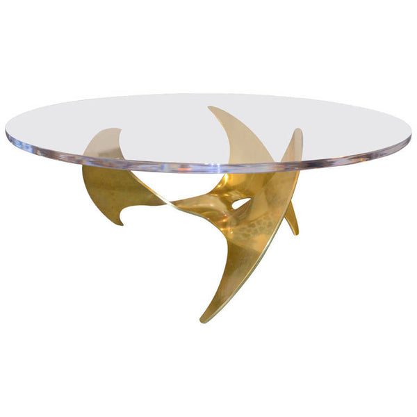 Knut Hesterberg Brass Propeller Coffee Table