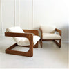 SOLD 1970's Lou Hodges Oak Lounge Chairs