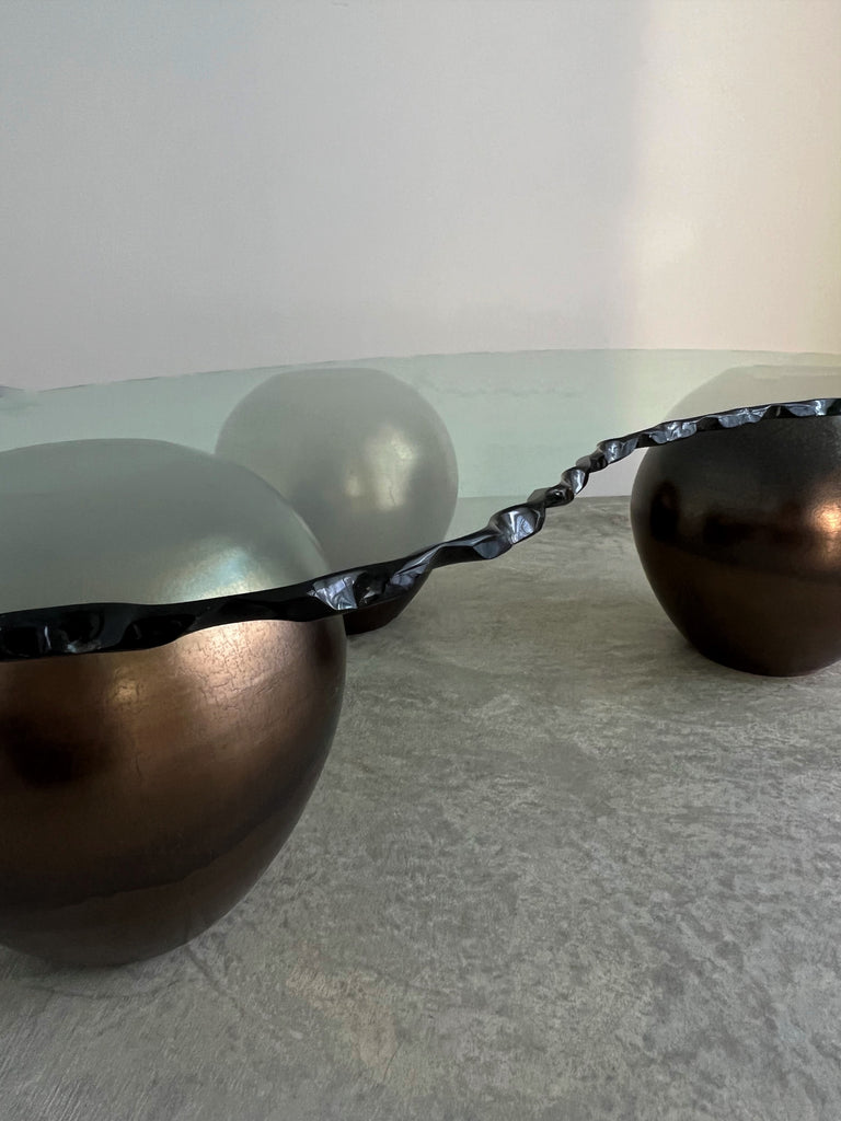 SOLD Vintage Raku Ceramic and Sculpted Glass by American Artist Mark Hines