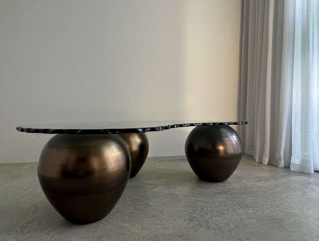 SOLD Vintage Raku Ceramic and Sculpted Glass by American Artist Mark Hines