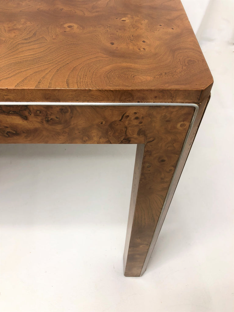 SOLD Milo Baughman Parsons style Burlwood Dining Table