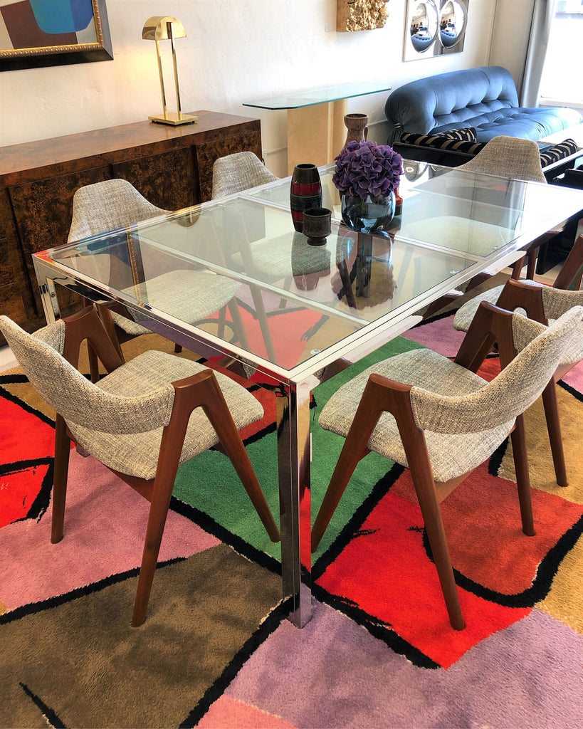 SOLD Milo Baughman Extendable Dining Table