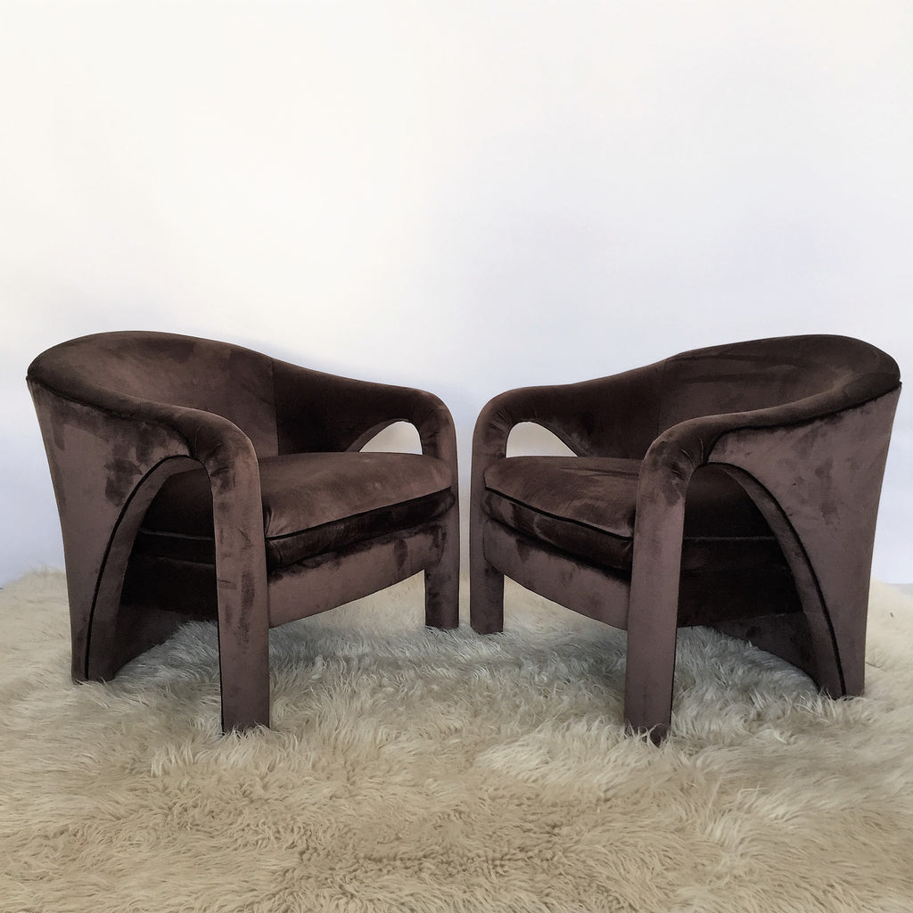 Milo Baughman Style American Club Chairs
