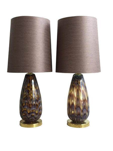 Pair of Murano Glass Table Lamps