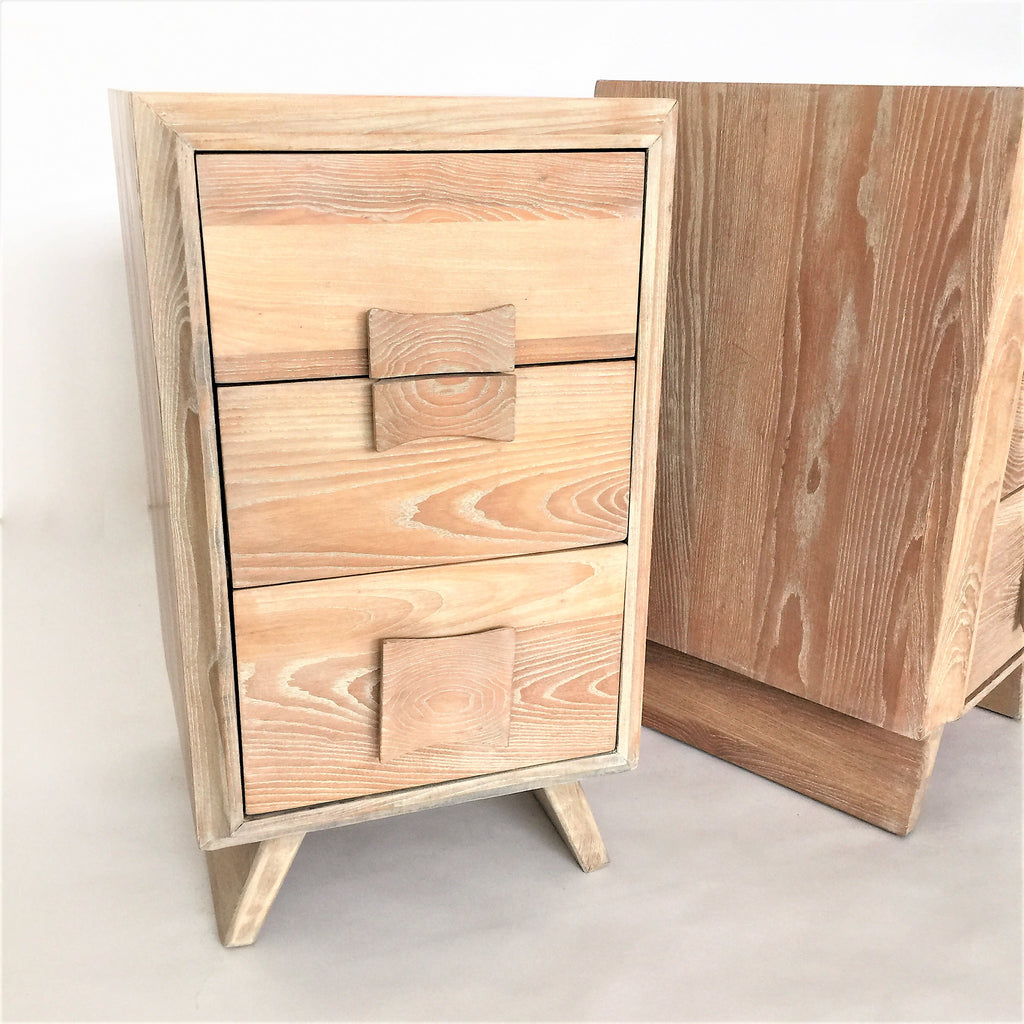 SOLD Pair of Paul Frankl Oak Nightstands