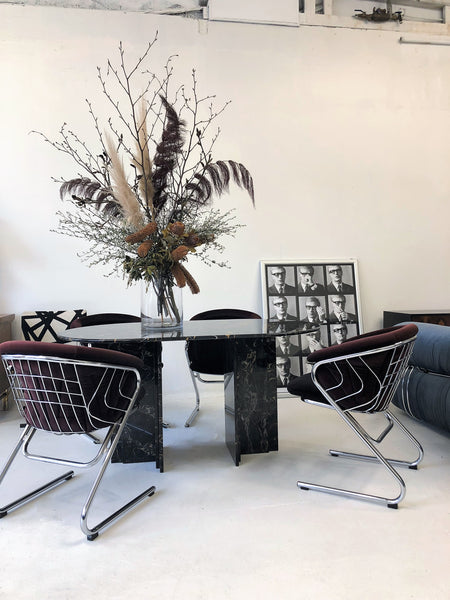 Vintage 1960's Italain Portoro Marble