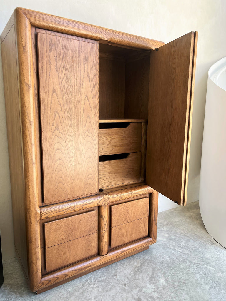 SOLD Vintage 1960's American Oak Armoire