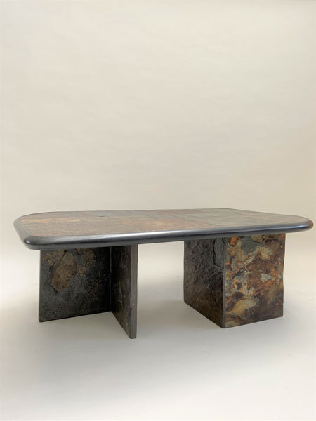 1970's Brutalist Slate Table