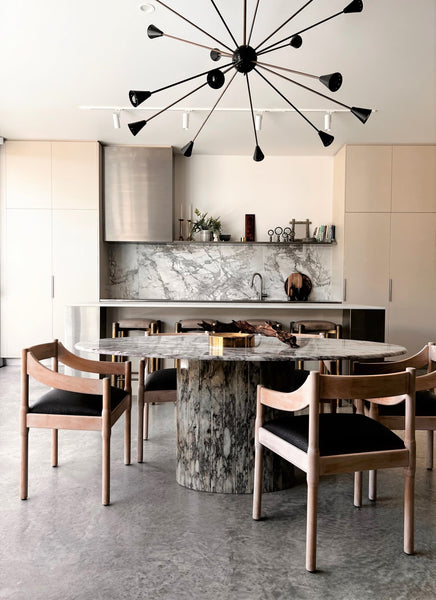 Vintage Italian Oval Marble Table