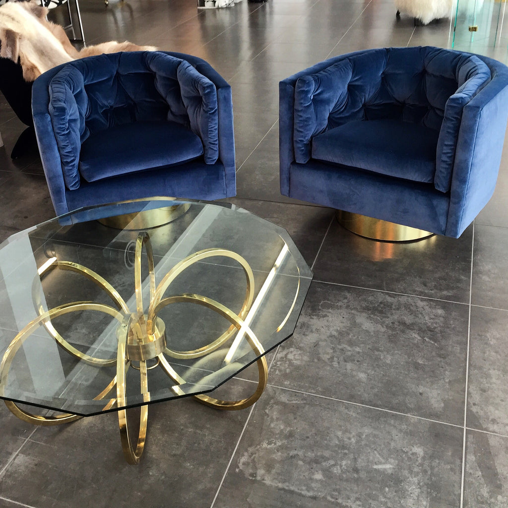 Vintage 1970's Glam Brass Coffee Table