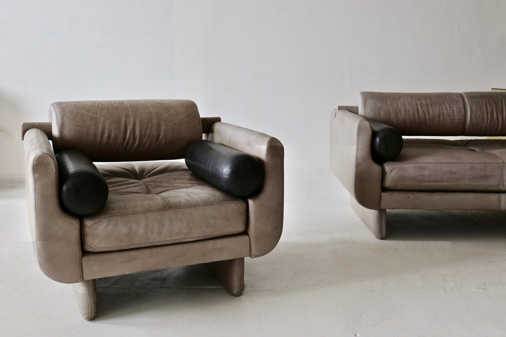 Vladimir Kagan 1980's Matinee Sofa and Arm Chair USA