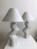 SOLD Abstract Ceramic Zig Zag Lamps