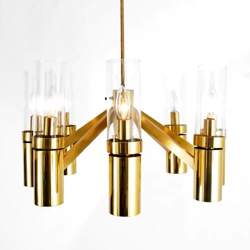 Brass Chandelier by Sciolari for Lightolier